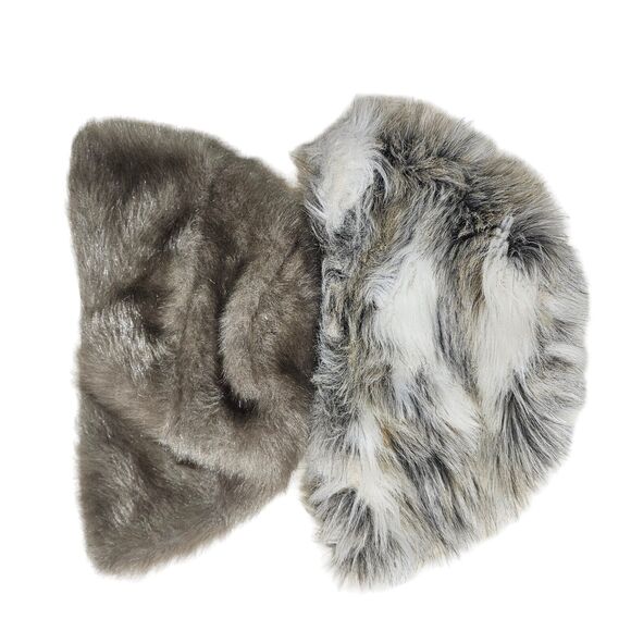 FAUX FUR Bucket Hats Lot of 2 Cossack Hats Vintage Sears Mob Wife Elegant Cozy - Picture 4 of 7